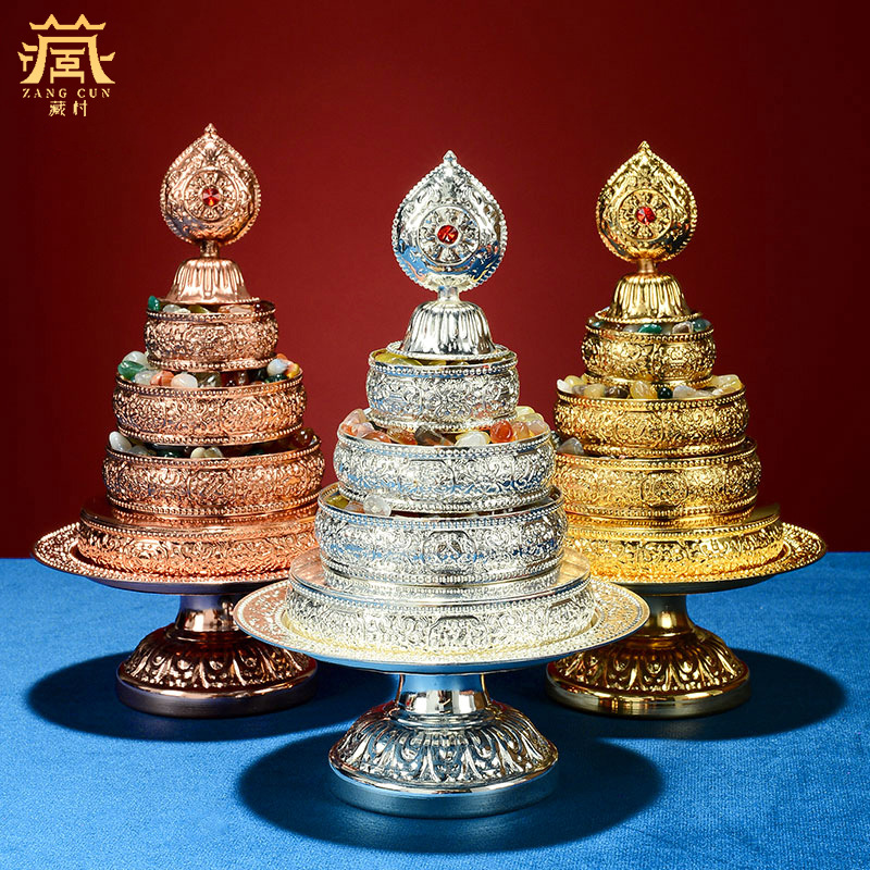 Поднос с мандалой из сплава, восемь благоприятных символов