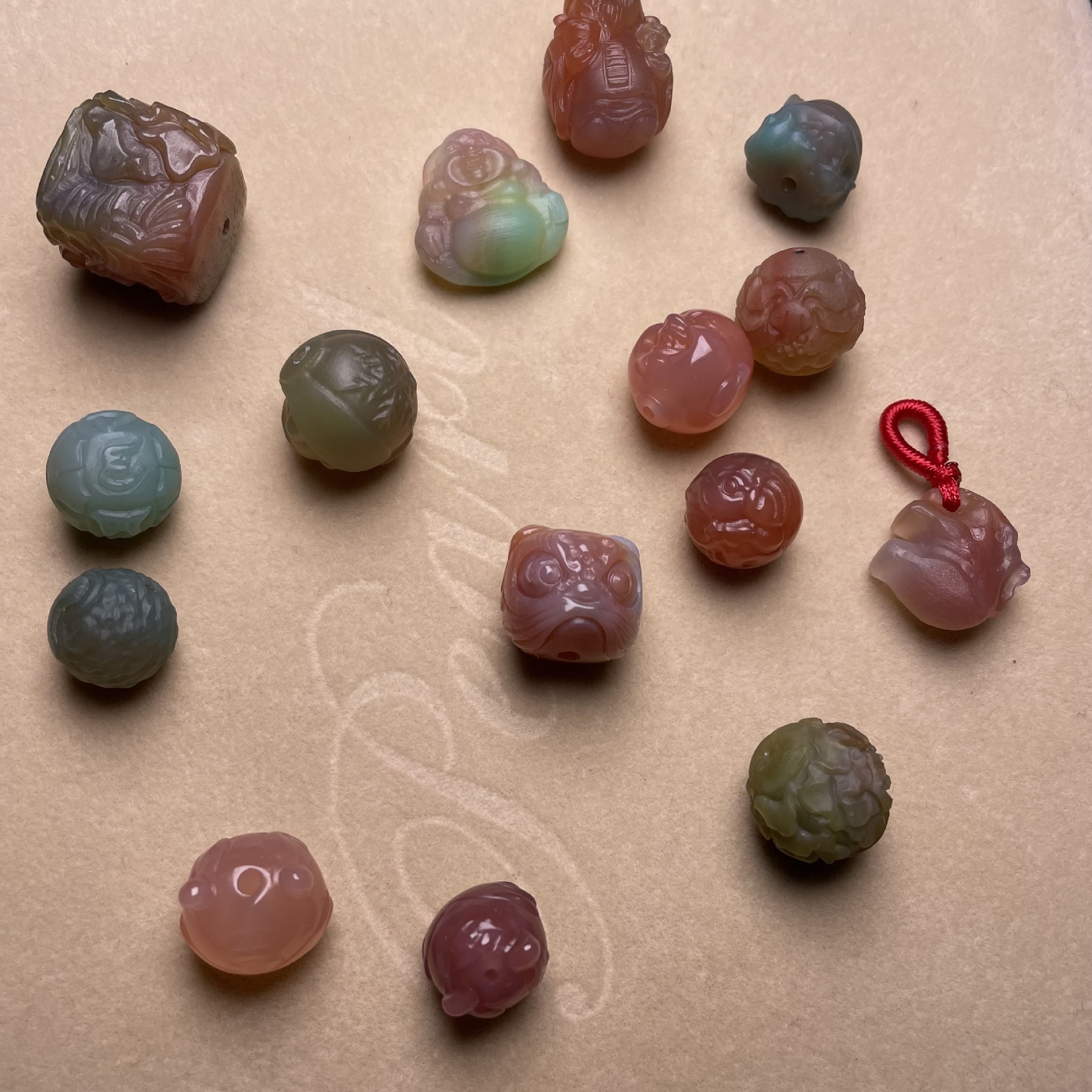 Natural Hetian Jade Accessories Small Carved Yanyuan Agate Jewelry DIY Accessories Live Link