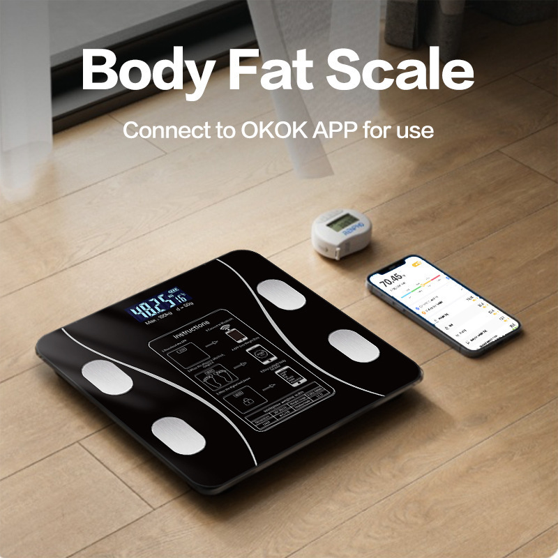 Body Fat Scale, Smart and Accurate Household Fat Scale, Cross-Border Bluetooth Scale, Weight Scale, Foreign Trade Electronic Scale, Can Be Produced Upon Request
