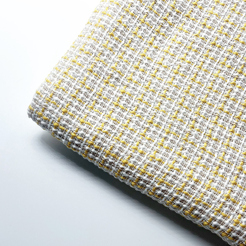 Small Chanel Style Fabric Wholesale Slub Floral Wool Dress Set Gold Silk Woven Fabric Bouquet Packaging Plaid