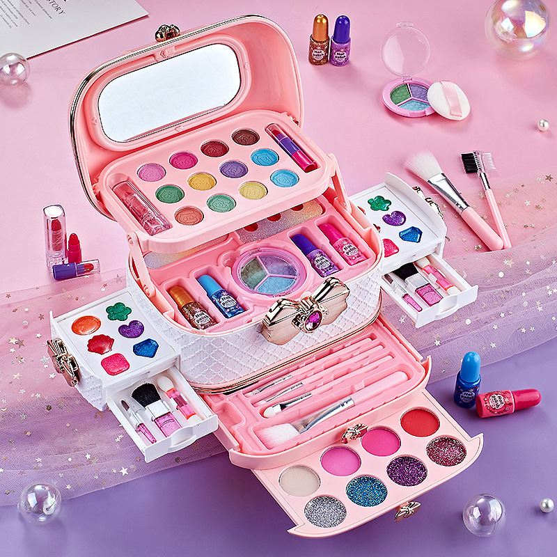Children's Cosmetics suit Girls Makeup Toys Girls Princess Makeup Case Makeup Box Lipstick Nail Polish Gift