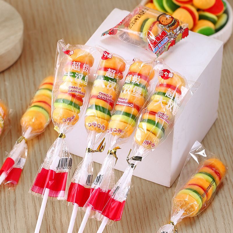 Hamburg Candy Gummy Lollipop Internet-Famous Candy Children's Candy Gift Box High-Value New Food Export Factory