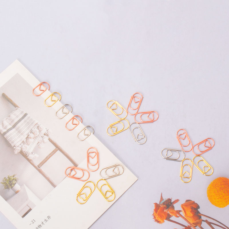 Mini Heart-Shaped Paper Clips, Metal Heart Bookmarks, Planner Decoration, Cross-Border Gifts, Paper Clips 9*20