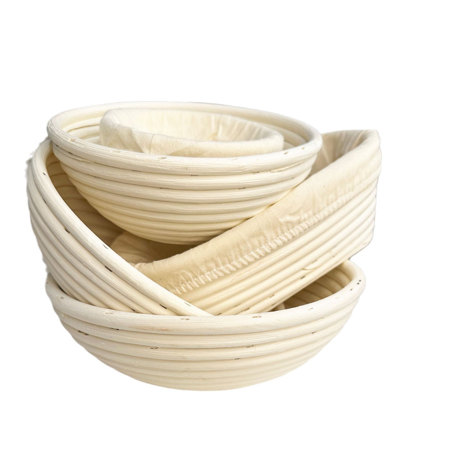 Amazon Ebay Handmade New Vietnamese Natural Rattan Handmade Bread Fermentation Basket European-Style Bread Fermentation Basket