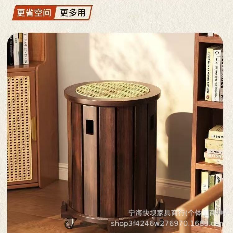 Solid Wood Stool for Home Use, Stackable Bench Set, High Round Stool, Stacking Stool, Dining Room Guest Storage Stool, Coffee Table Stool