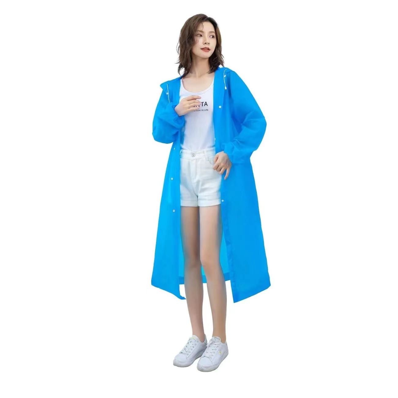 Eva Raincoat Thickened Full-Body Integrated Raincoat for Adults Travel Concert Outing Portable Rain Poncho Wholesale