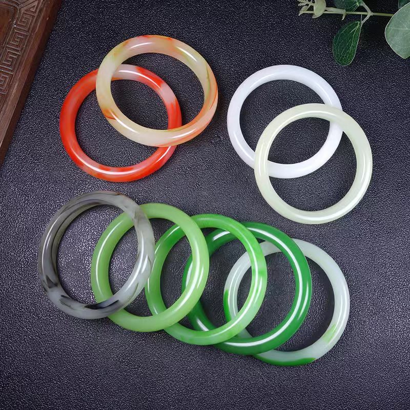 Производитель, оптовая продажа, стеклянные браслеты высокого качества, имитация нефрита, синтетический материал, подвески из имитации агата, подарки из нефрита