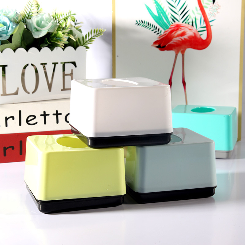 Advertising Commercial Gift Square Plastic Tissue Box Home Hotel Living Room Restaurant Tissue Box Custom Logo