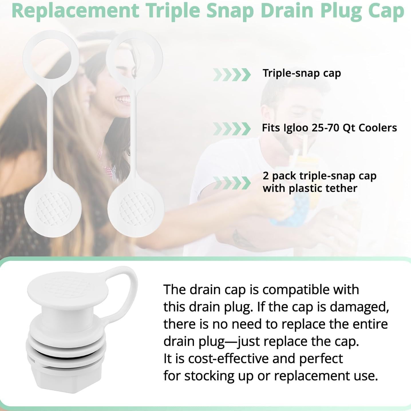 The Drain Plug Cap of the Igloo Cooler Is Compatible with the Replacement of the Three-Buckle Plastic Drain Plug Cap of Igloo 25-70