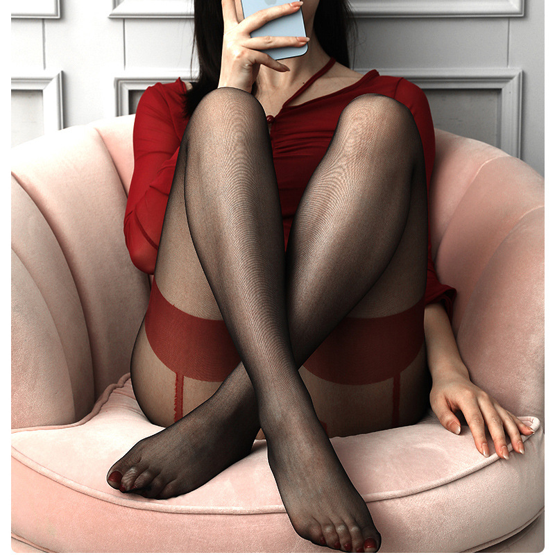 Чулки с имитацией подтяжек, открытые, контрастные цвета, комплект с имитацией трусиков
