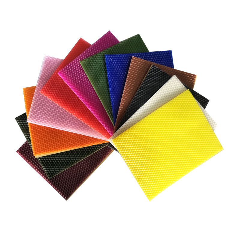 Colored Wax Nest Foundation Pieces, Various Specifications, Honeycomb Wax Flakes, DIY Craft Candle Nest Foundation Pieces 20*15cm