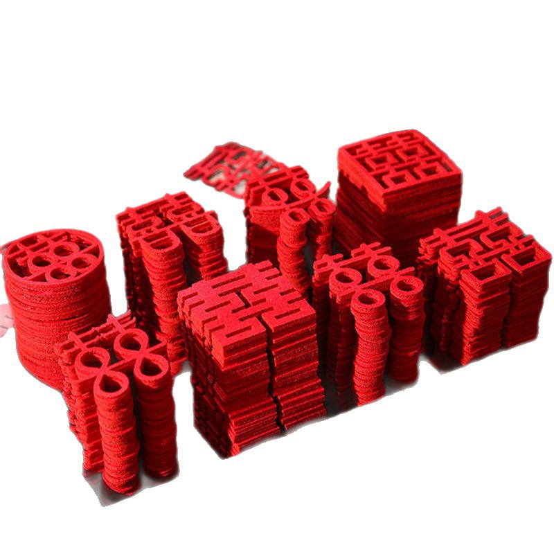 Wedding Bed Decoration Mini Hand-Thrown Happy Words Wedding Room Decoration Creative Wedding Fruit Plate Happy Stairs Small Happy Words