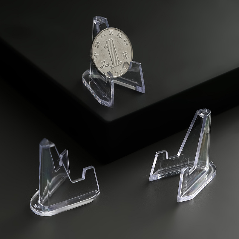 Transparent small size Coin Display Bracket Commemorative Coin Commemorative Medal Display Bracket Small Round Box Small Square Box Triangular Bracket