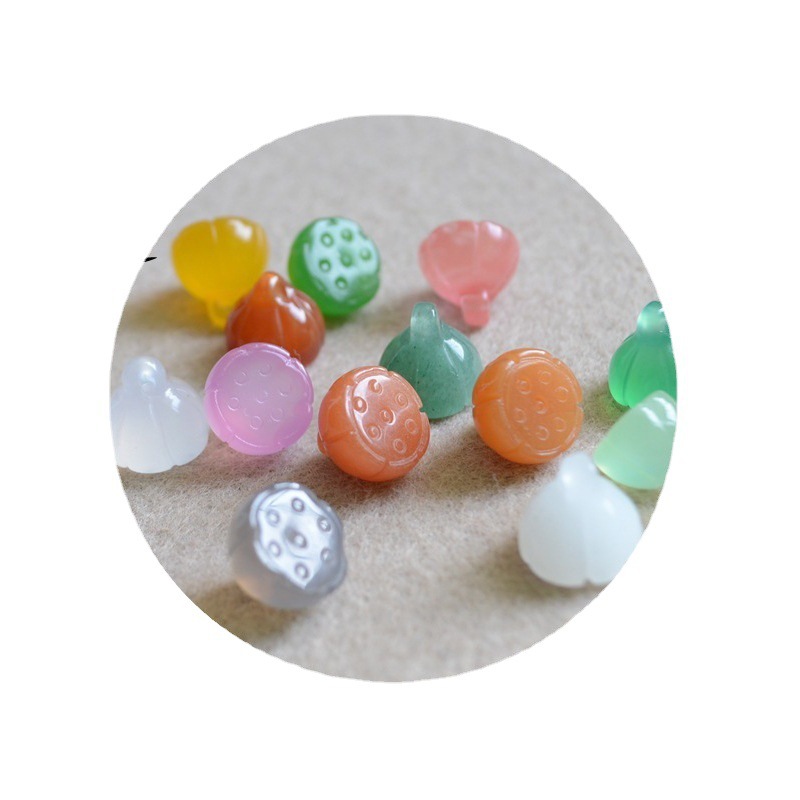 Red Agate Lotus Canopy Hetian Jade Lotus Agate Lotus Canopy Jade Buttons Cheongsam Buckle Lotus Canopy Lotus Canopy Buckle DIY Jewelry
