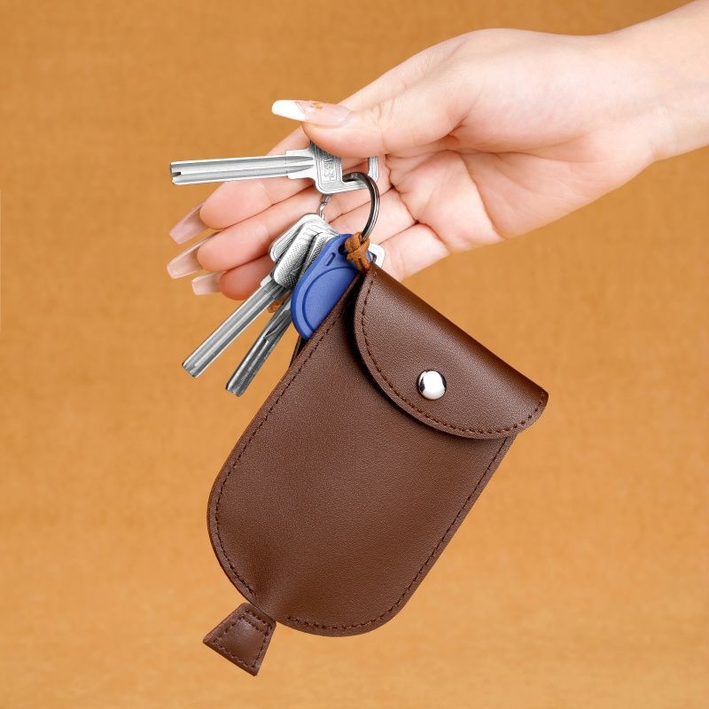 Soft Leather Multifunctional Key Bag Women's Pull-Out Key Bag Large Capacity Electric Car Key Protective Cover Storage Bag