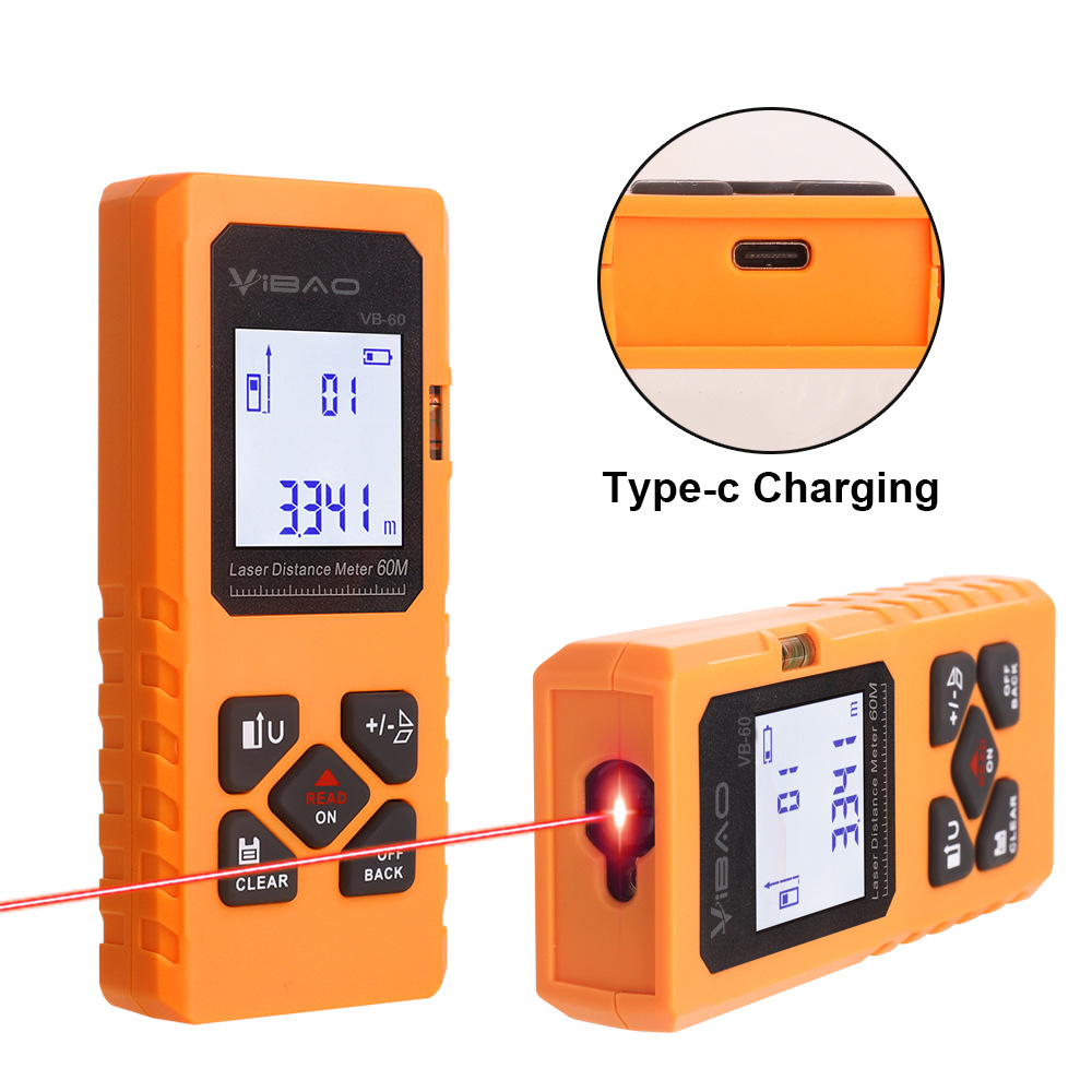 Laser Range Finder Handheld Infrared Electronic Ruler Room Measuring Instrument 60m Multi-Function Horizontal Laser Range Finder
