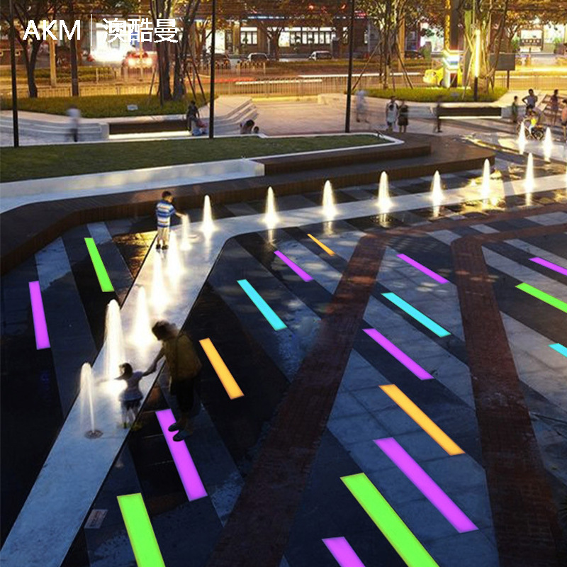 led floor tile light gravity induction luminous floor light custom Square outdoor floor light strip embedded line light