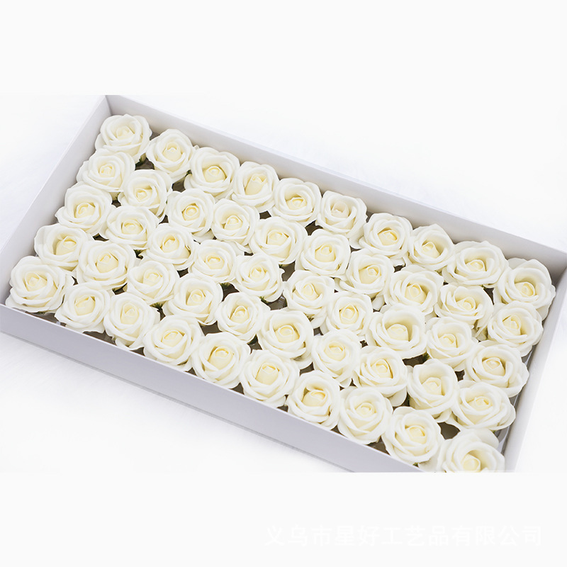 Source Factory Four-Layer Soap Flower with Base, Artificial Rose Flower Head Bouquet for Valentine's Day Everlasting Flower Bouquet