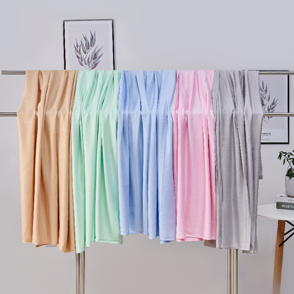 New Summer Blanket Summer Bamboo Fiber Ice Silk Cover Blanket Diamond Children's Double Bamboo Fiber Towel Air Conditioning Blanket