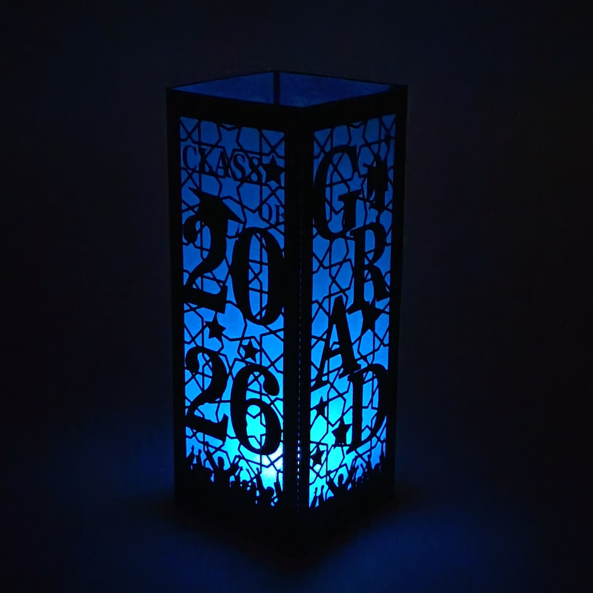 Factory Direct Sales Graduation Season 2026 Party Party Paper Lamp Carving Laser Cut Out Black Paper Lampshade Night Light Ready Stock