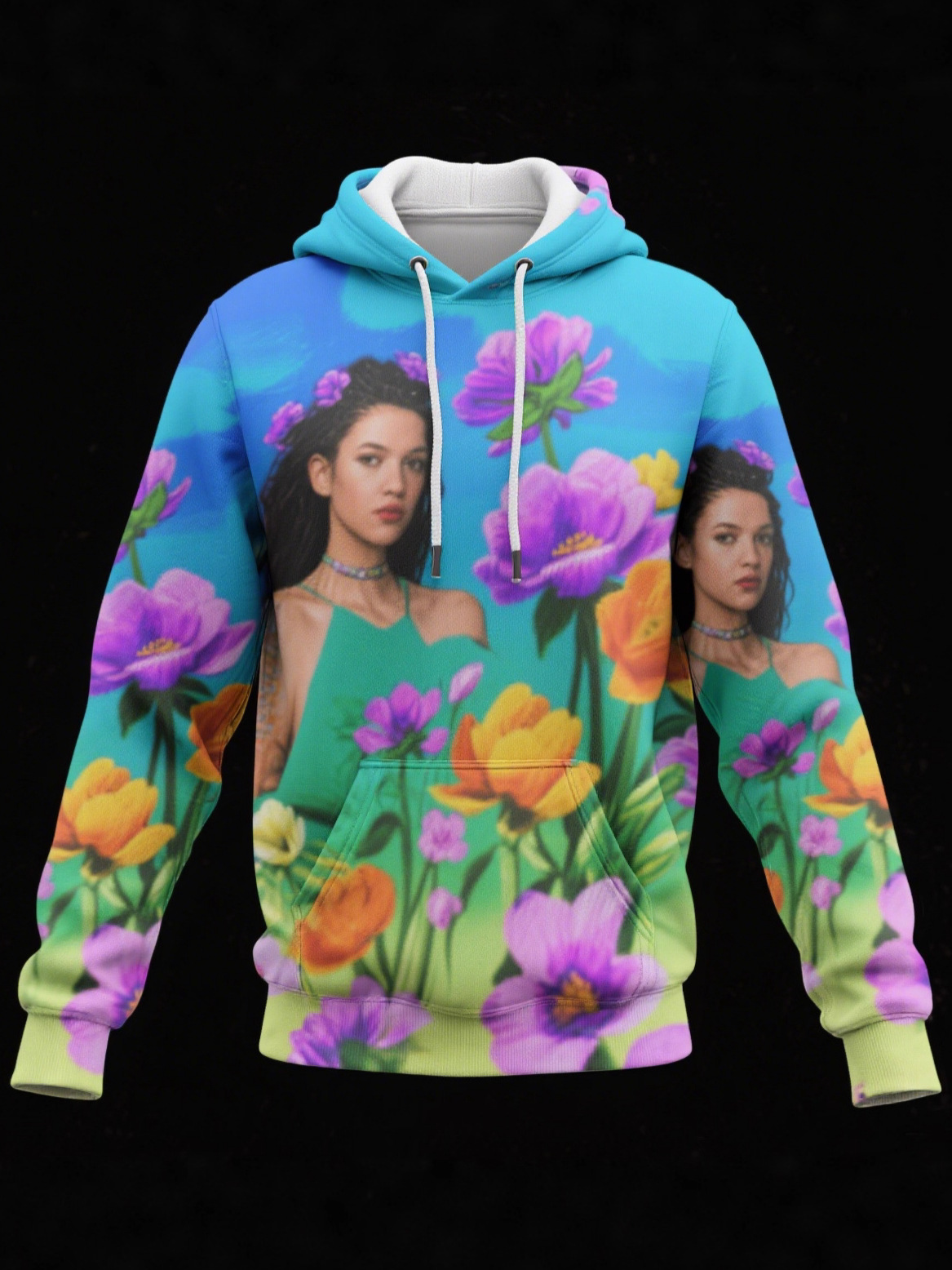 Full-Body Digital Print Sweatshirt Custom Cross-Border European and American Style Sublimation Men's Pullover Hoodie Fleece Top