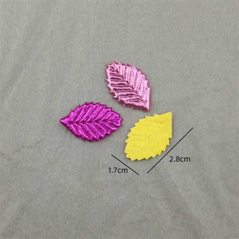 2.8cm Hot Stamping Cloth Leaves Jewelry Accessories DIY Holiday Home Handmade Decorative Material Doll Accessories Accessories