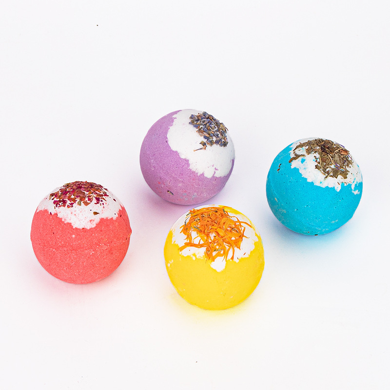 Cross-Border Explosive Dried Flower Bath Salt Ball Nourishing Universal Bubble Bath Ball Essential Oil Bath Ball Bubble Bomb Wholesale Bath Ball