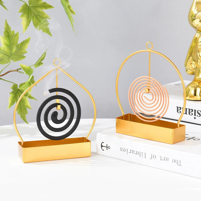 Creative Wrought Iron Mosquito Coil Holder for Home Use, Hanging Sandalwood Incense Rack, Bedroom Incense Tray, Incense Burner Ash Catcher Tray Stand