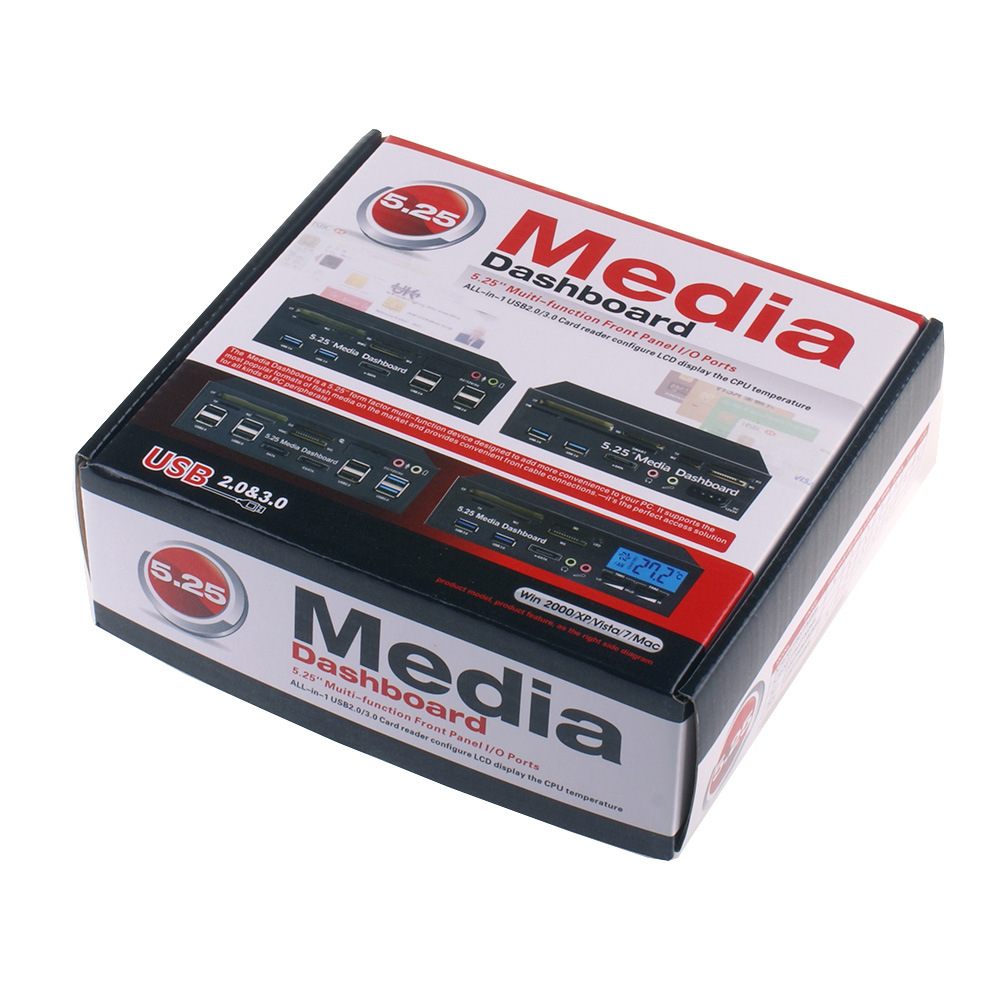 5.25-inch optical drive multi-function panel USB3.0 HUB card reader computer front panel desktop chassis