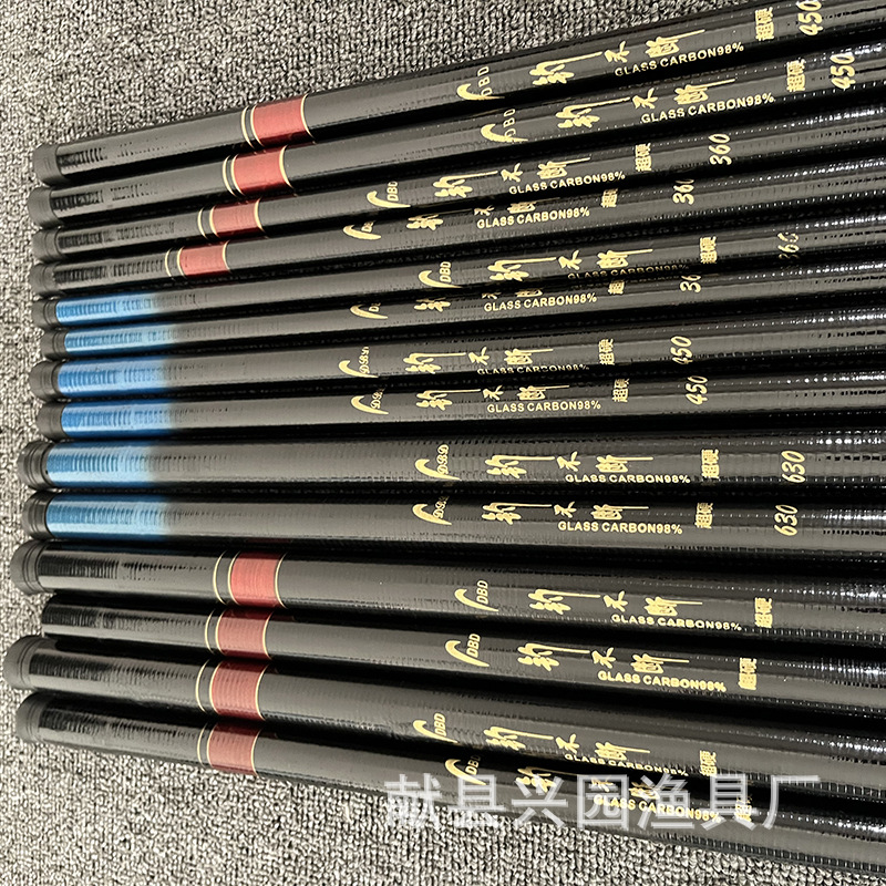 Cross-border fishing continuous fishing rod hand Rod stream fishing rod beginner fishing rod fishing rod thread fiberglass hand Rod stream fishing rod