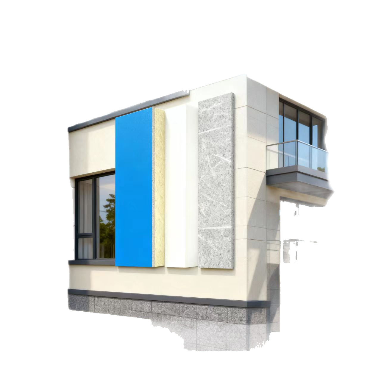 Fluorocarbon Paint (Solid Color Fluorocarbon Paint) Surface Rock Wool Insulation Decorative Integrated Panel