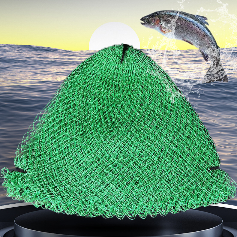 Bold nylon wire net head 24 strands 36 strands large sturgeon net large net pocket fish net large green net