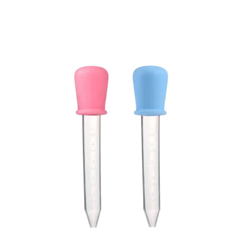Manufacturer's Ready Stock 10 Colors 5ml Water Feeding Medicine Feeder Silicone Dropper Baby Infant Anti-Choking Medicine Feeding Scale Dropper
