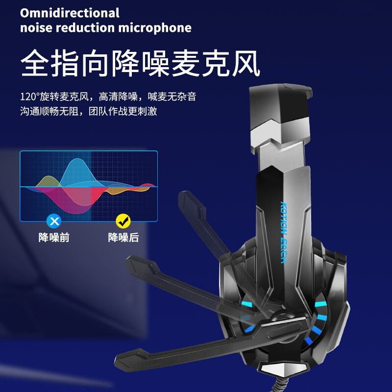 Cross-border Inzhuo G9000 headset computer game headset 3.5 + USB single-hole headset for PS4
