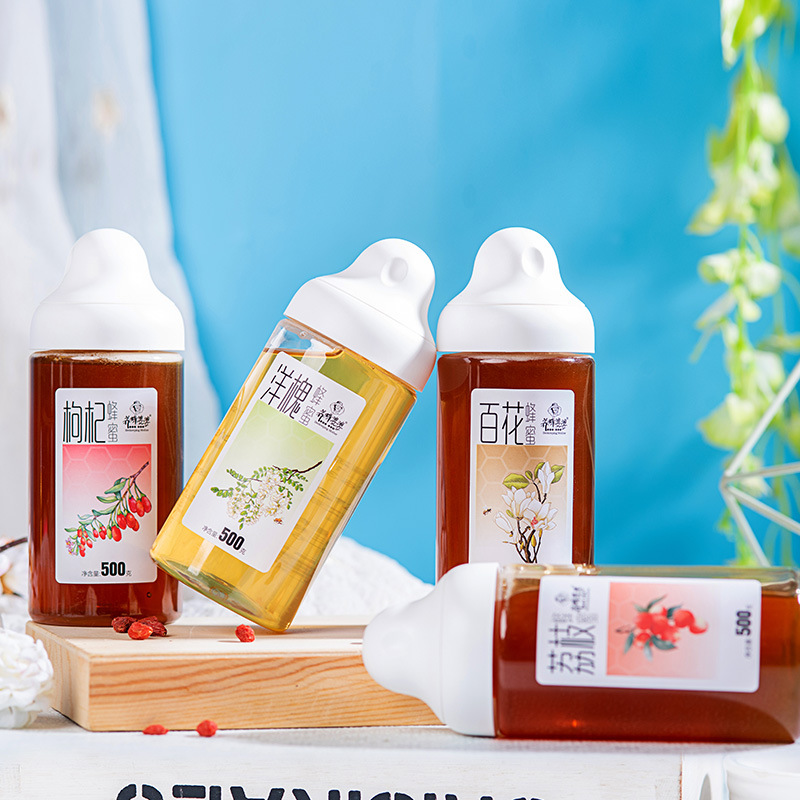 Honey Source Factory OEM OEM Baihua Earth Honey Bee Products Juice Lemon Honey Wholesale 500g