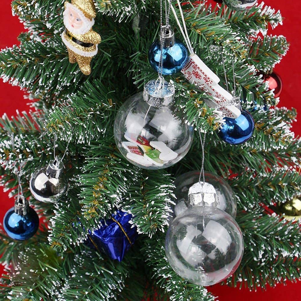 Cross-border Explosions Christmas Tree Holiday Hanging Decorations Aluminum Cover PET Christmas Ball High Permeation 6/8/10 Transparent Christmas