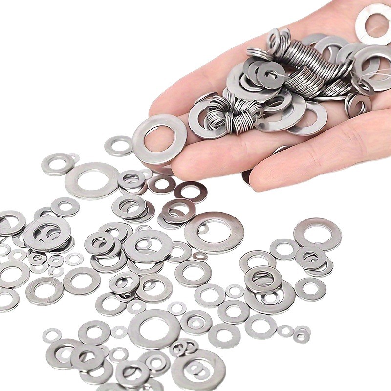 180/360Pcs Flat Washer Set, Various Specifications, Metal Gaskets, Easy to Install, Special for Automotive Parts