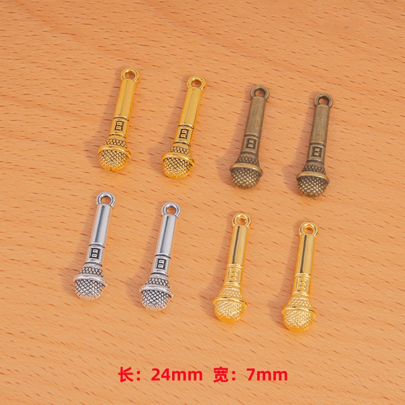 Многоцветные ювелирные аксессуары сплав DIY спортивный музыкальный кулон в виде микрофона