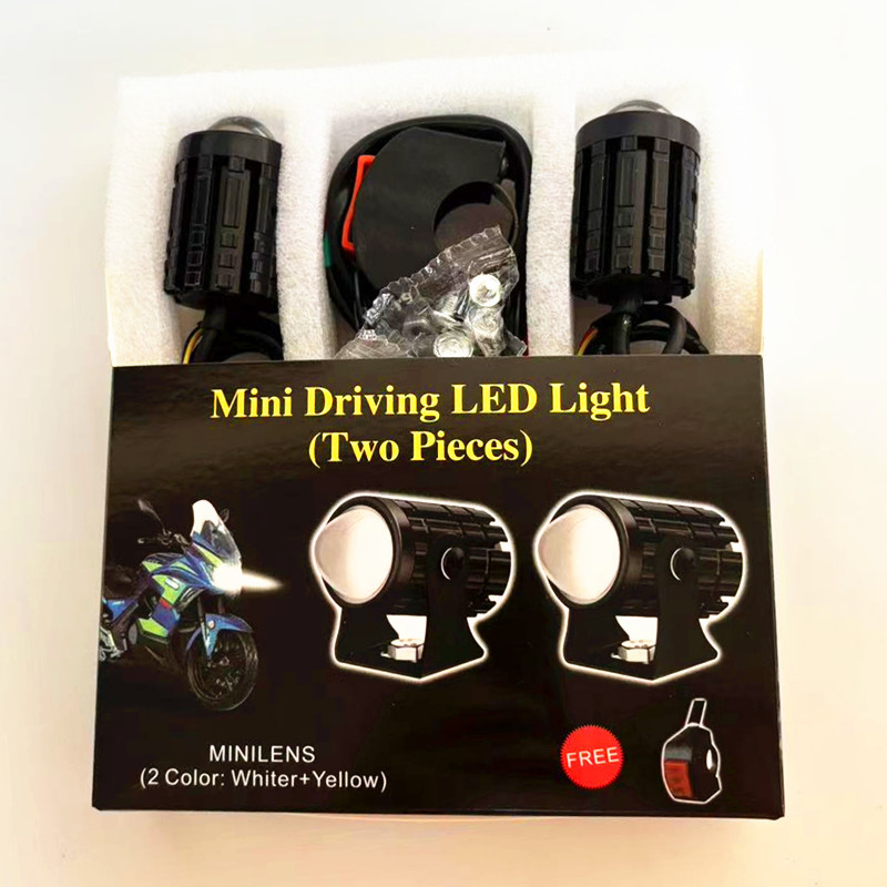 led motorcycle lamp waterproof small steel gun two-color electric car motorcycle spotlight fog lamp modified car lamp cross-border