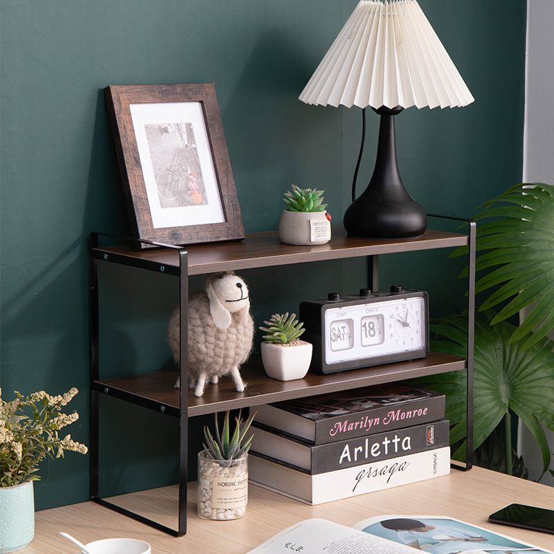 Desktop Iron Bookshelf Storage Rack Table Home Storage Rack Cabinet Student Desk Shelf Multi-Layer Simple Bookcase