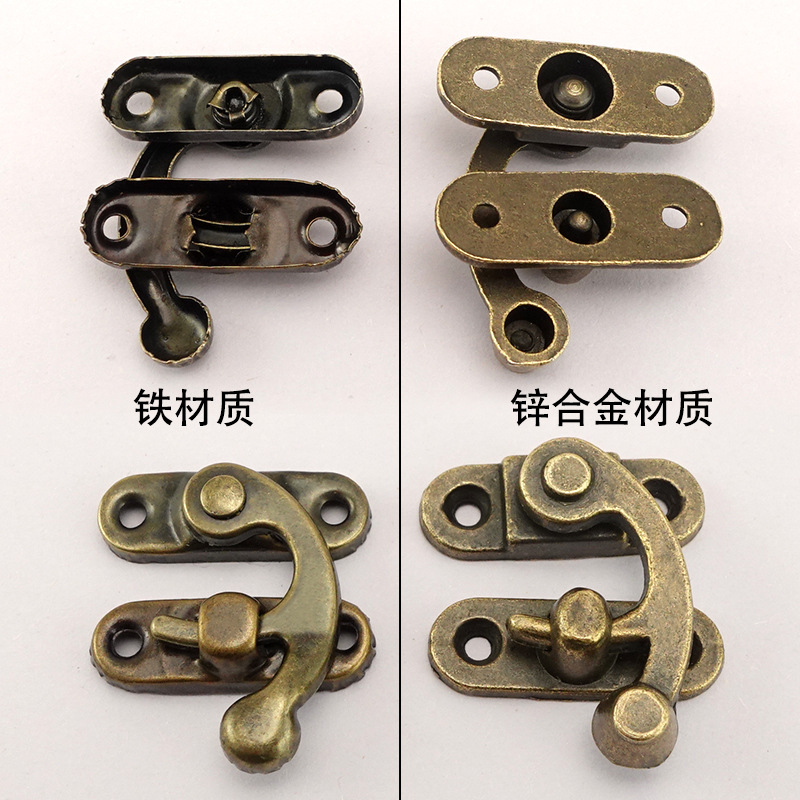 Buckle horn hook lock mini wooden box wooden box box lock head luggage hardware accessories wholesale buckle small lock