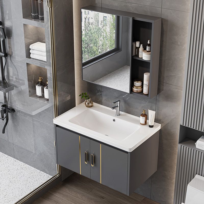 Motijue Bathroom Cabinet Combination Bathroom Wash Basin Rock Board Small Apartment Washstand Integrated Ceramic Washbasin Cabinet