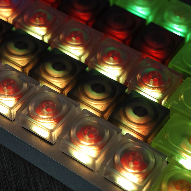 Doys color building block toy key cap 1U non-engraved 16 colors transparent frosted German PC mechanical chain key cap