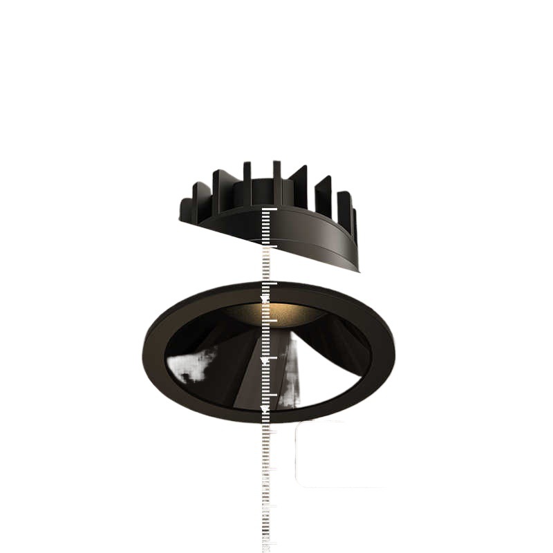 Black Full Spectrum Deep Anti-Glare Spotlight for Home Living Room Embedded Led Downlight Without Main Light Lighting Hill-