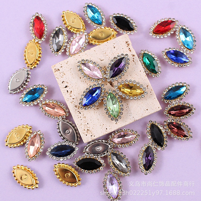 Horse Eye Sunflower Hand-Sewn Diamond Jewelry Accessories Headscarf DIY Hole Shoes Belt Hairpin Accessories Crystal Glass Diamond