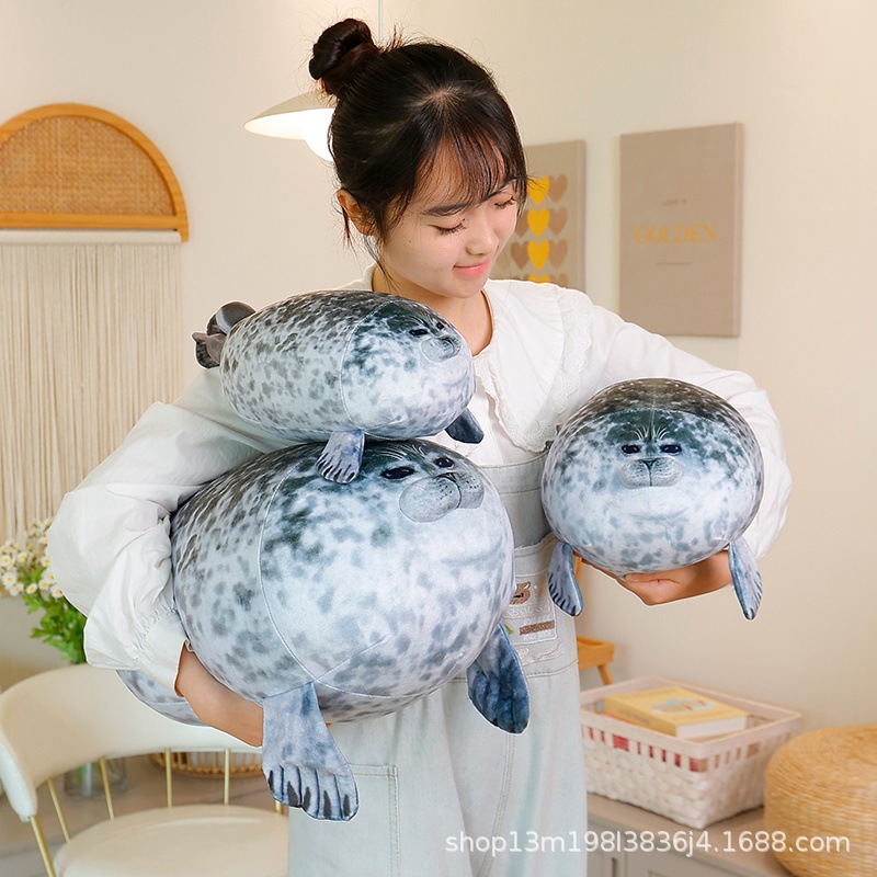 In-Stock Amazon Bestseller Japan Osaka Realistic Seal Cute Seal Plush Pillow Mother and Child Series Pillow