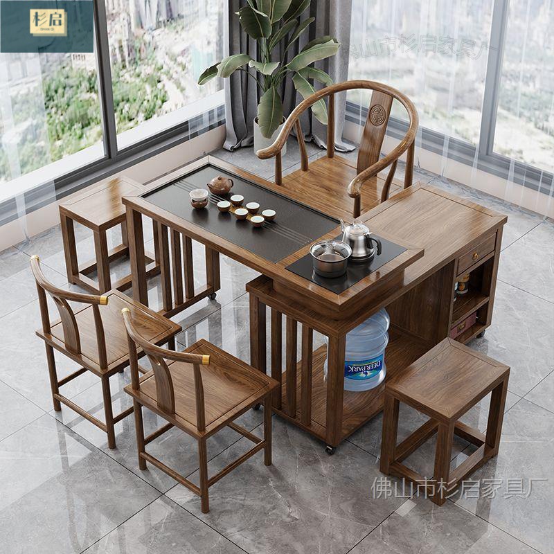 Складной чайный стол и стулья из массива дерева для балкона, мобильный чайный стол для домашнего использования, небольшой чайный стол, набор для чая