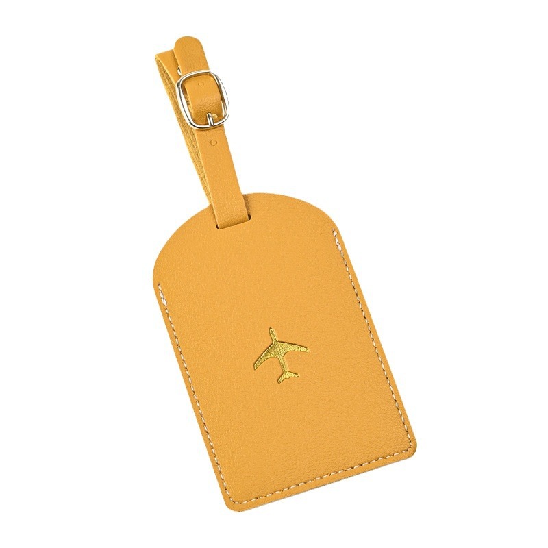 Thickened Pu Leather Hot Stamping Aircraft Boarding Pass Tag Luggage Tag Suitcase Tag Free Paper Card Spot Wholesale