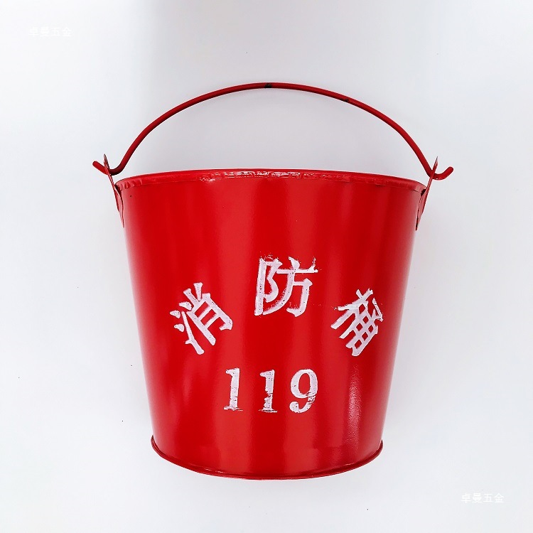 Thickened Fire-Fighting Yellow Sand Bucket, Painted Shovel Bucket, Iron Bucket, Fire-Fighting Equipment, Household Fire-Fighting Semi-Circular Bucket