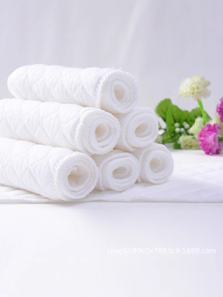 Cross-border supply with better baby white 3-layer ecological cotton diapers for baby washable diapers